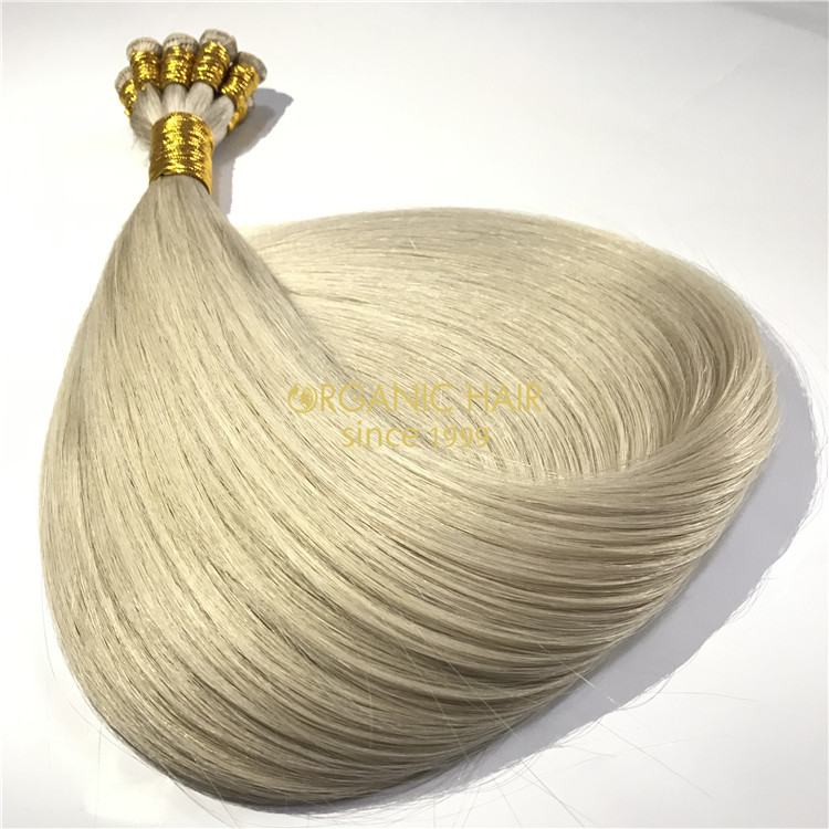 Customized human full cuticle hand tied weft #60A color X188